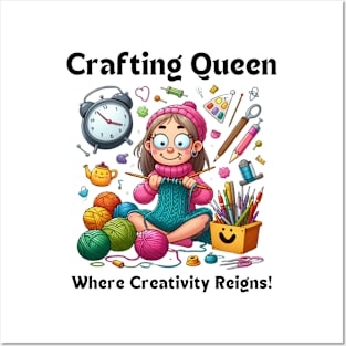 Crafting Queen:  Where Creativity Reigns Knitting Posters and Art